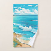 Azure Beach Calm Design Bad Handdoek (Handdoek)