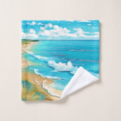 Azure Beach Calm Design Bad Handdoek (Wasdoekje)