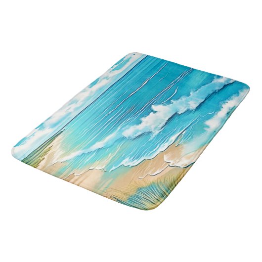 Azure Beach Calm Design Badmat (Gekanteld)