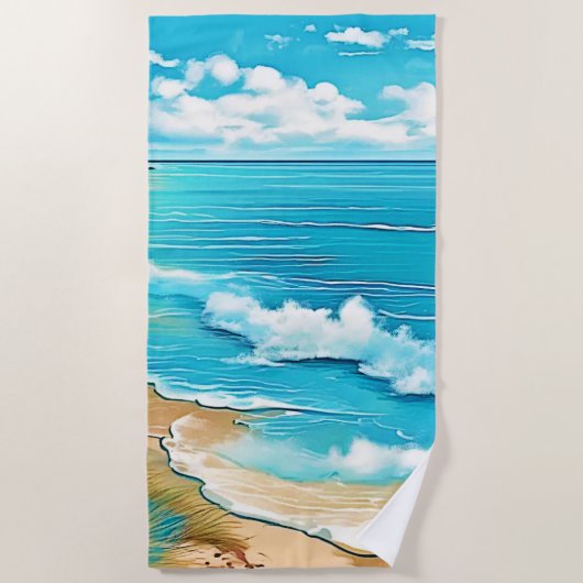 Azure Beach Calm Design Strandlaken (Voorkant)