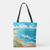 Azure Beach Calm Design Tote Bag (Achterkant)