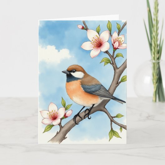 Azure Bird Branch Card Kaart (Voorkant)