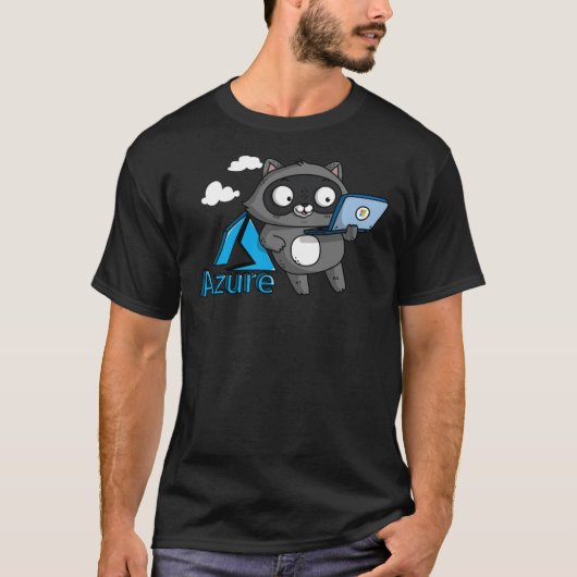 Azure Bit Raccoon met Microsoft Surface Classic T T-shirt (Voorkant)