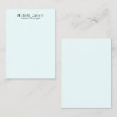 Azure Blau Professionele Unieke Klassieke Eenvoud Notitiekaartje (Voorkant / Achterkant)