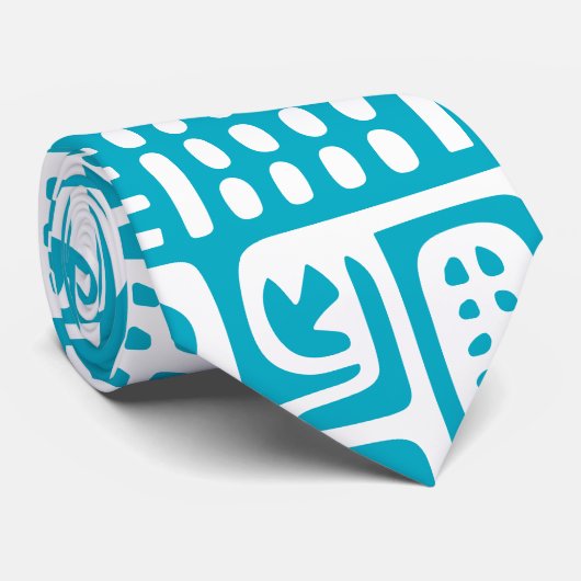 Azure blauw-witte doodles van 7 stropdas (Opgerold)