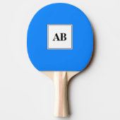 Azure blauwe vaste kleur met monogram tafeltennisbatje (Achterkant)