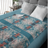 Azure Bloom, aangepast Fleece Deken