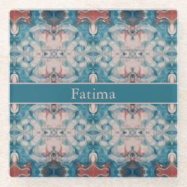 Azure Bloom, aangepast Glazen Onderzetter