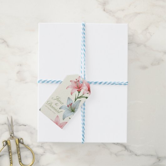 Azure Bloom Cadeaulabel (Met Touw)