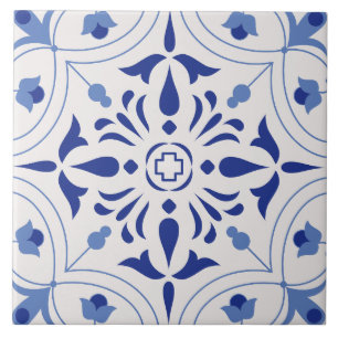 Azure Bloom Cross Tegeltje