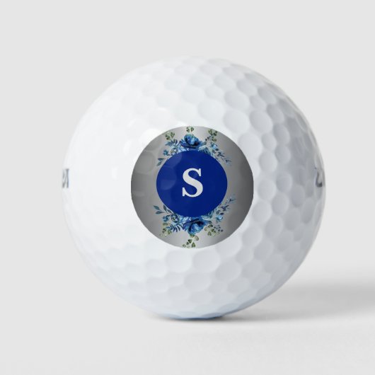 Azure Bloom: Een bloemensymfonie op het groen Golfballen (Voorkant)