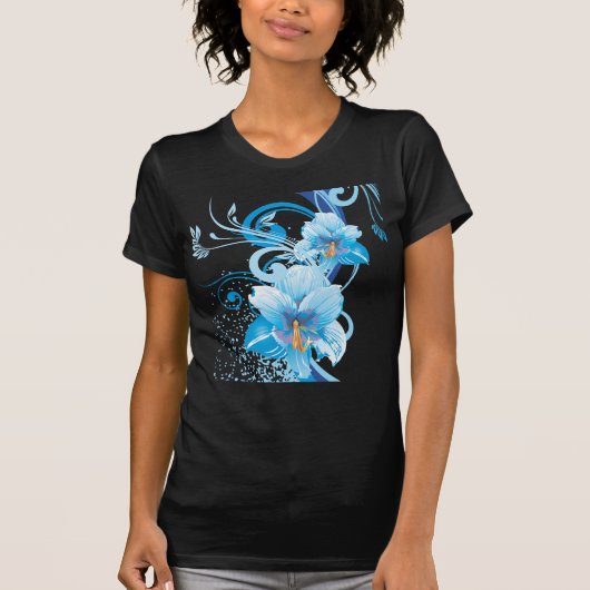 Azure Bloom Elegance T-shirt (Voorkant)