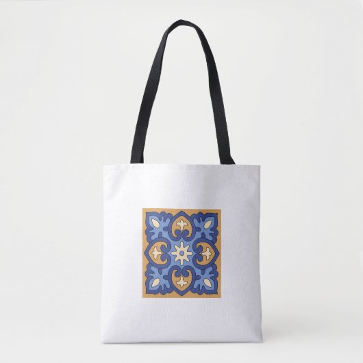 Azure Bloom Handbag Tote Bag (Voorkant)