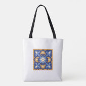 Azure Bloom Handbag Tote Bag (Achterkant)