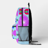 Azure Bloom Kaleidoscoop Bedrukte Rugzak (Rechts)