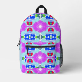 Azure Bloom Kaleidoscoop Bedrukte Rugzak