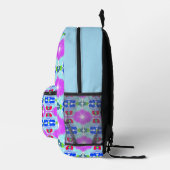 Azure Bloom Kaleidoscoop Bedrukte Rugzak (Rechts)