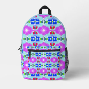 Azure Bloom Kaleidoscoop Bedrukte Rugzak