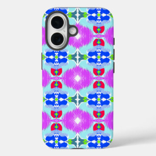 Azure Bloom Kaleidoscoop iPhone 16 Hoesje