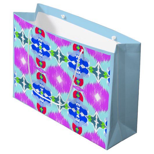 Azure Bloom Kaleidoscoop Groot Cadeauzakje (Voorkant Gekanteld)