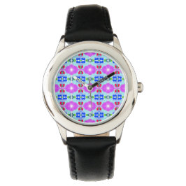Azure Bloom Kaleidoscoop Horloge