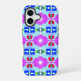 Azure Bloom Kaleidoscoop iPhone 16 Hoesje