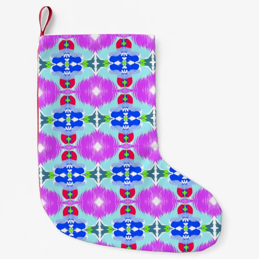Azure Bloom Kaleidoscoop Kleine Kerstsok (Voorkant)