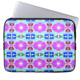 Azure Bloom Kaleidoscoop Laptop Sleeve
