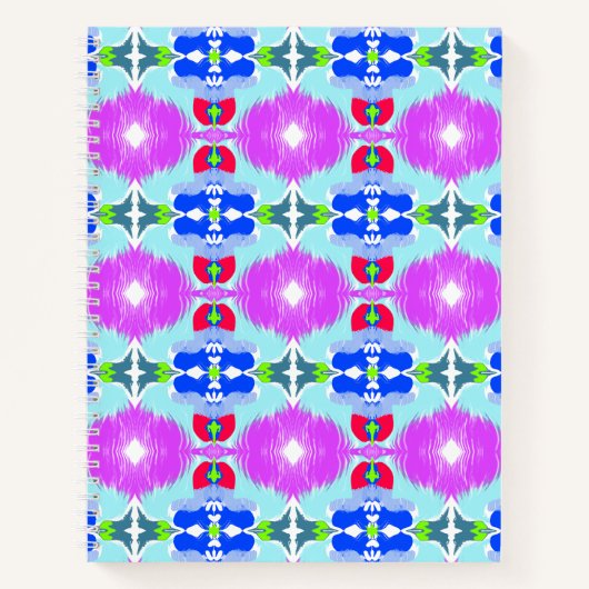 Azure Bloom Kaleidoscoop Notitieboek (Voorkant)