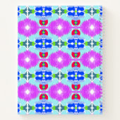 Azure Bloom Kaleidoscoop Notitieboek (Achterkant)