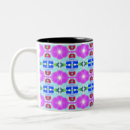 Azure Bloom Kaleidoscoop Tweekleurige Koffiemok