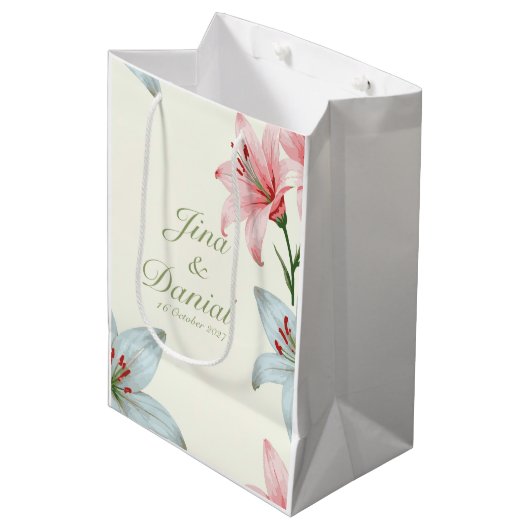 Azure Bloom Medium Cadeauzakje (Voorkant Gekanteld)