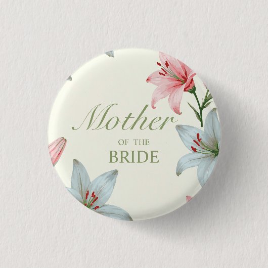 Azure Bloom Ronde Button 3,2 Cm (Voorkant)