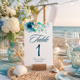 Azure Bloom Trouwtafel Nummerkaarten Kaart