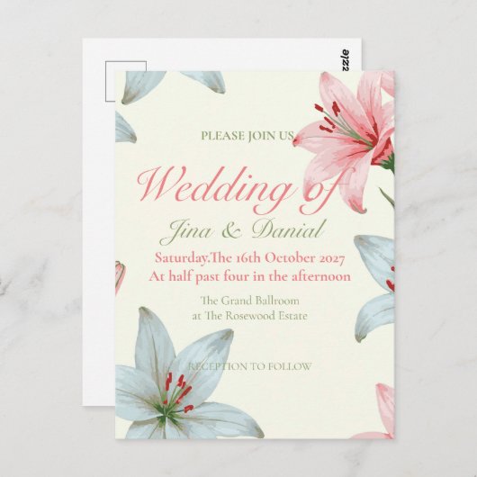 Azure Bloom V03 Briefkaart (Voorkant / Achterkant)