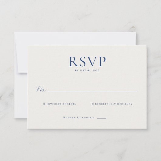 Azure Blooms Bruiloft RSVP Kaartje (Voorkant)