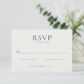 Azure Blooms Bruiloft RSVP Kaartje (Staand voorkant)