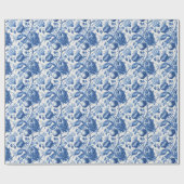 Azure Blooms Wedding Cadeaupapier (Vlak)