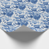 Azure Blooms Wedding Cadeaupapier (Hoek)