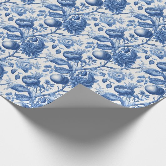 Azure Blooms Wedding Cadeaupapier (Hoek)