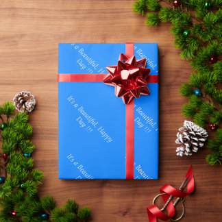 Azure Blue 0080FF - Aangepast bericht of leeg Cadeaupapier