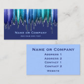 Azure Blue and Green Vertical Ice Effect Stripes Visitekaartje (Voorkant / Achterkant)