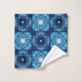 Azure Blue Arabesque Pattern Bad Handdoek (Wasdoekje)