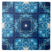 Azure Blue Arabesque Pattern Tegeltje (Voorkant)