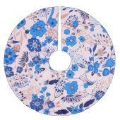  Azure Blue Blush Pink Floral Illustration Kerstboom Rok (Voorkant)