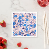  Azure Blue Blush Pink Floral Illustration Servet (Insitu)