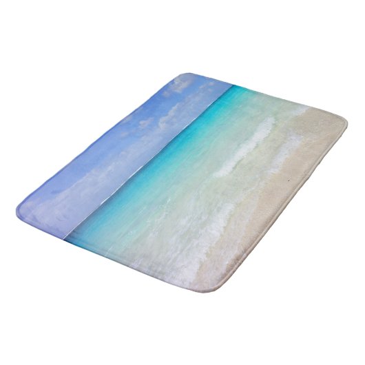 Azure Blue Caribbean Tropical Beach Badmat (Gekanteld)