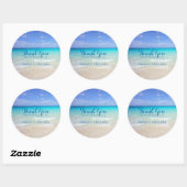 Azure Blue Caribbean Tropical Beach Bedankt Ronde Sticker (Vel)