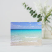 Azure Blue Caribbean Tropical Beach Briefkaart (Staand voorkant)