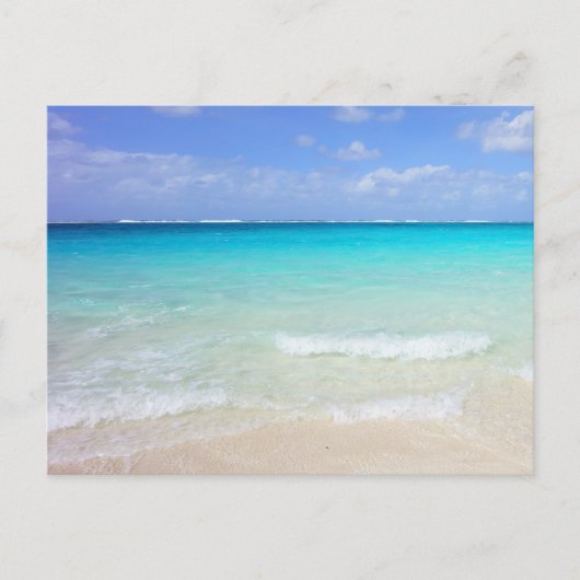 Azure Blue Caribbean Tropical Beach Briefkaart (Voorkant)